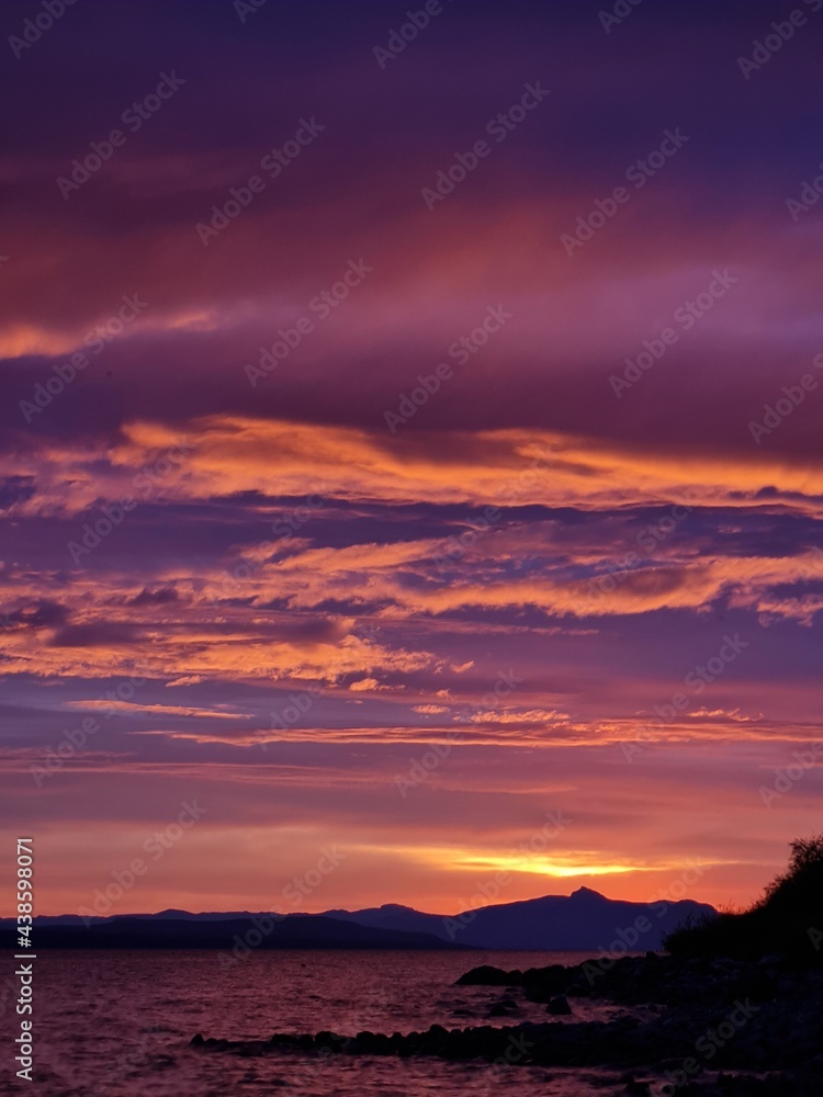 firesky at sunrise in May in Patagonia Argentina