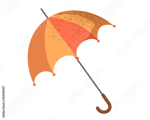 umbrella in warm autumn colors with noisy shade or rough texture, isolated on a white background. vector EPS