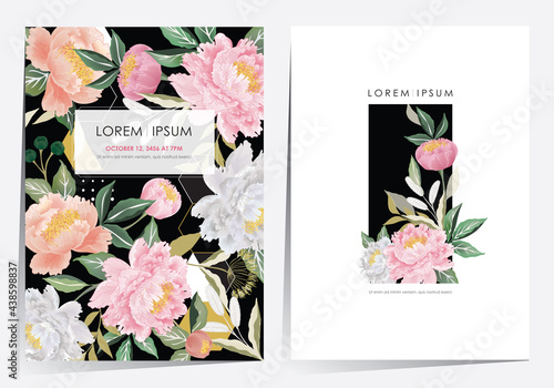  Vector illustration of beautiful floral frame set for Wedding, anniversary, birthday and party. Design for cards, party invitation, Print, Frame Clip Art and Business Advertisement and Promotion 