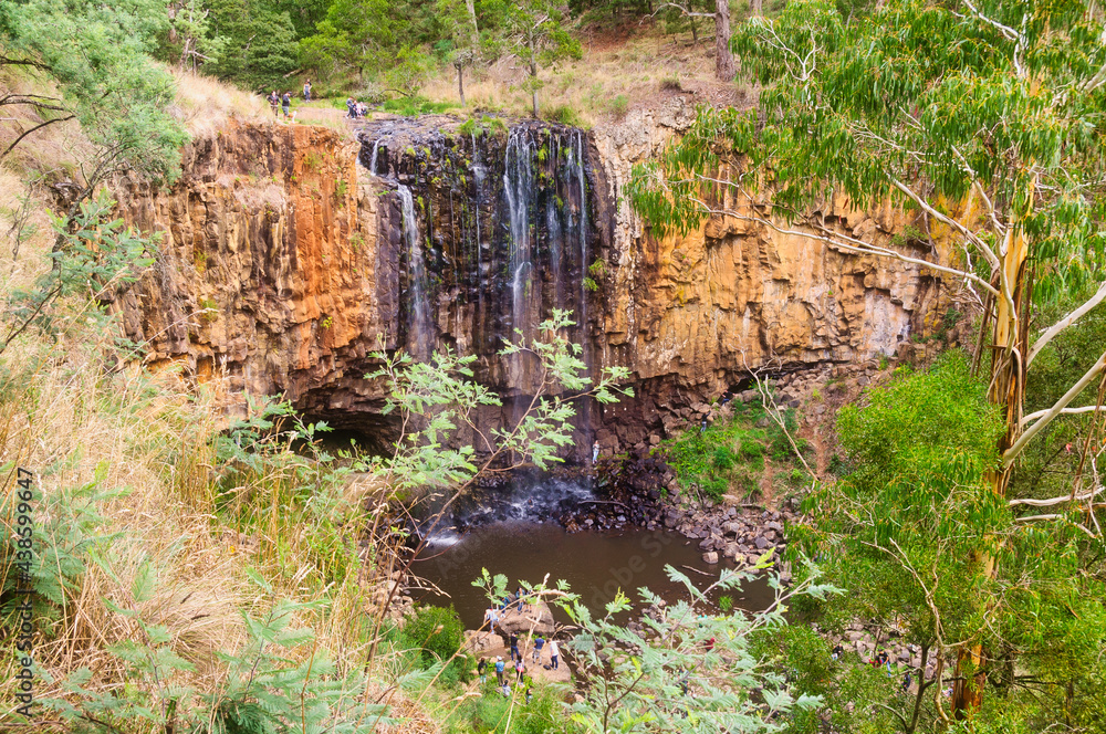 Obraz premium Trentham Falls is one of the longest single drop waterfalls in Victoria, plunging some 32 meters over ancient basalt columns - Trentham, Victoria, Australia