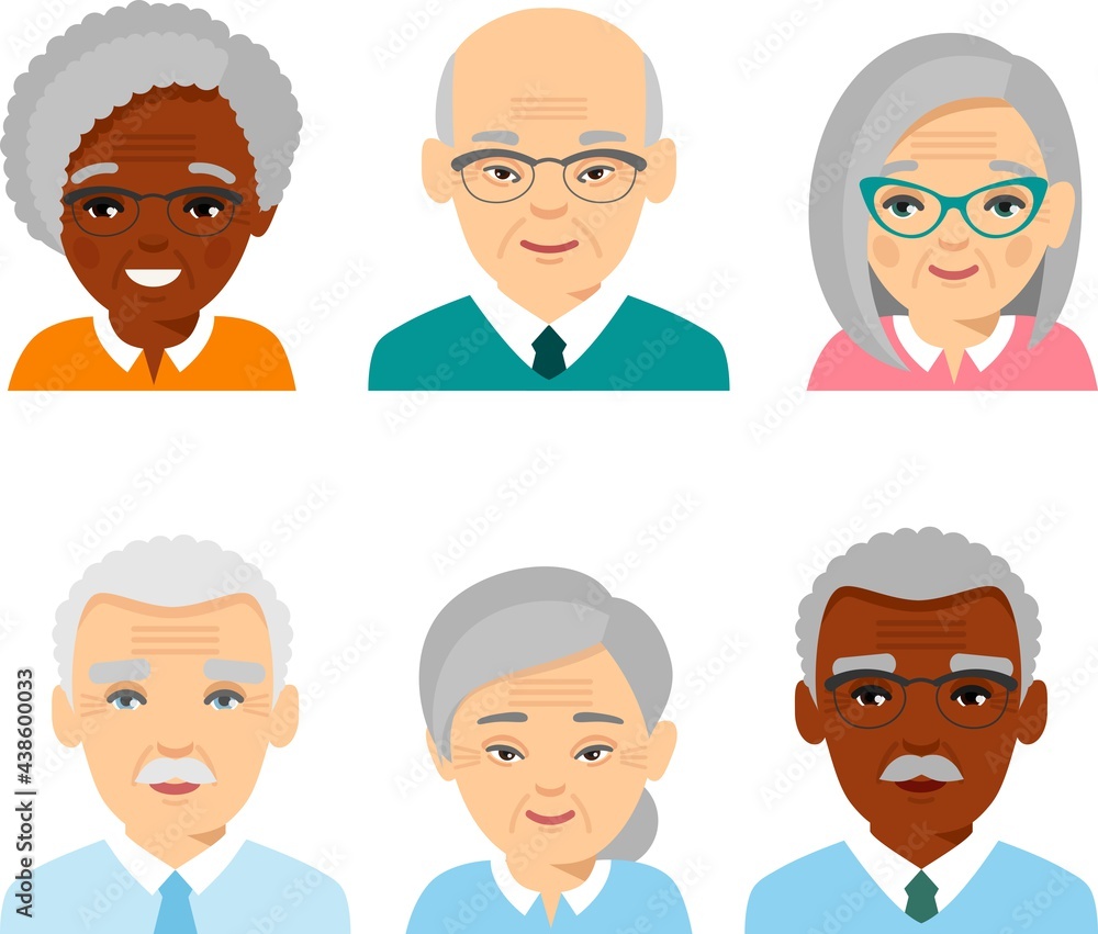 Collection of various faces of international age man, woman. Collection of various faces of international age man, woman.
