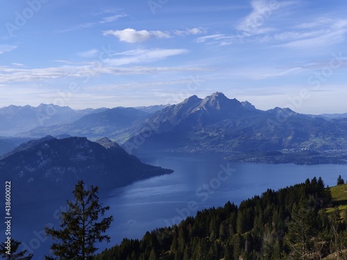 Vista panoramica dal sentiero sul monte Rigi  Svizzera