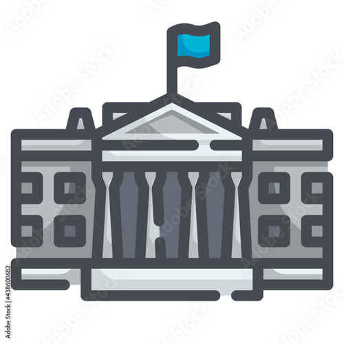 White House  icon of Independence Day set