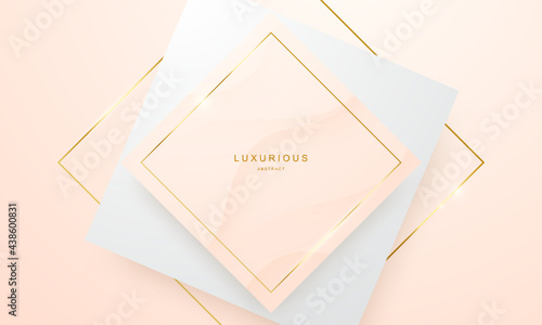Abstract white gold background poster beauty with dynamic. technology network Vector illustration.