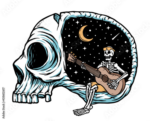 Take time to play guitar illustration