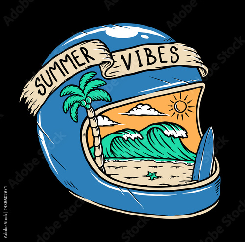 Trip to the beach by motorbike