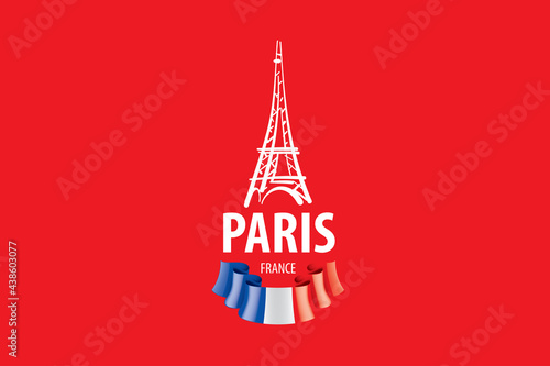 Vector icon of the Eiffel Tower in Paris drawn by hand