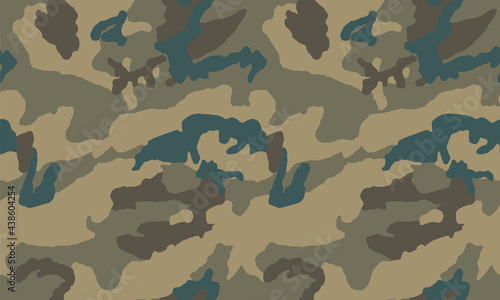 Texture military camouflage repeats seamless Vector Pattern For fabric, background, wallpaper and others. Classic clothing print. Abstract monochrome seamless Vector camouflage pattern.