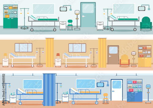 medical ward hospital, flat style vector
