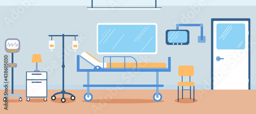 medical ward hospital, flat style vector, isolated