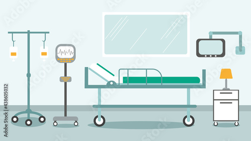 medical ward hospital, flat style vector