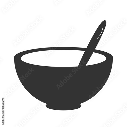 bowl of cereal and spoon vector icon. meal bowl 