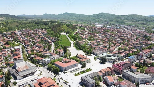 Aerial view of Historical town of Panagyurishte, Pazardzhik Region, Bulgaria photo