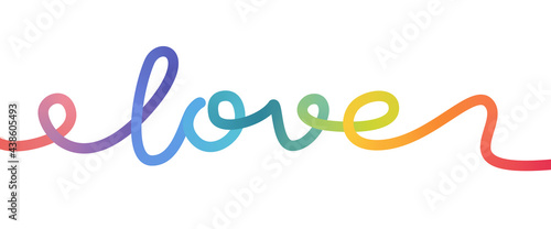 Love word in rainbow colors