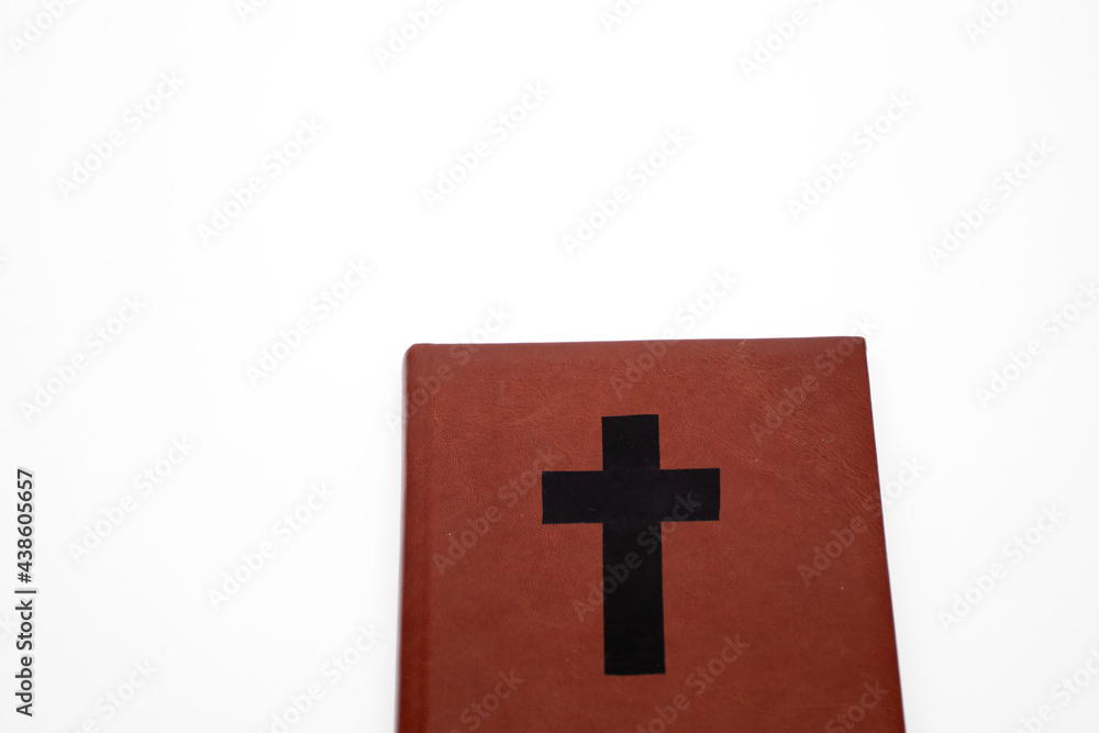 Thr Old brown holy Bible. Leather Bible with Cross on cover Thr Old brown holy Bible. Leather Bible with Cross on cover