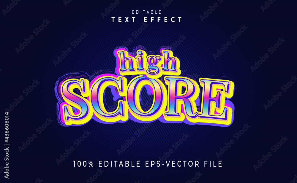 editable high score stylr text effect in gradient.logo text.typhography logo