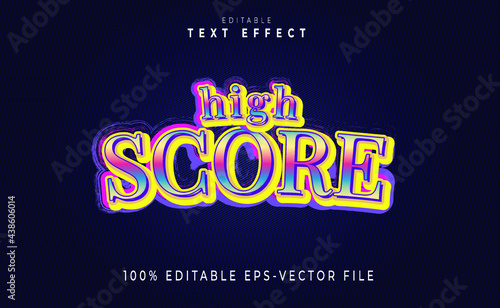 editable high score stylr text effect in gradient.logo text.typhography logo