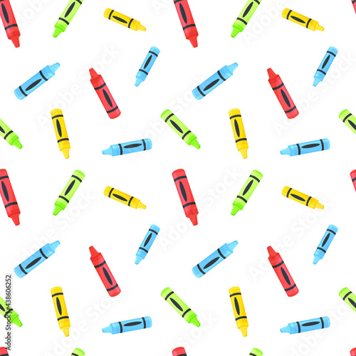 Crayon Icon Emoji Pattern. Paint Seamless Background Symbols. Doodle Emoticon Illustration Design Vector.