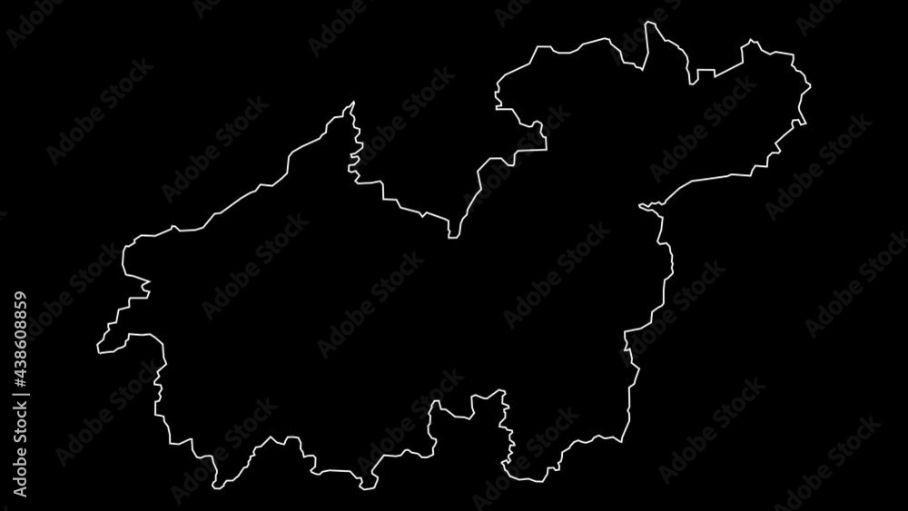 Sikasso Mali region map outline animation Sikasso Mali region map outline animation