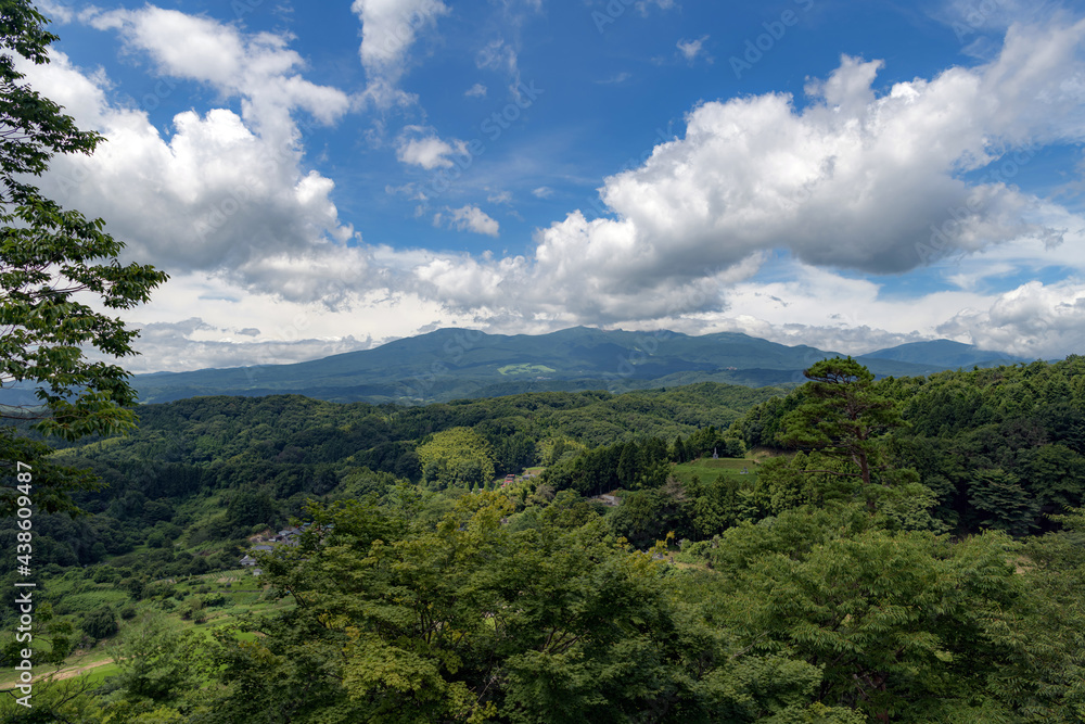 二本松城天守跡から望む安達太良山系 二本松城天守跡から望む安達太良山系