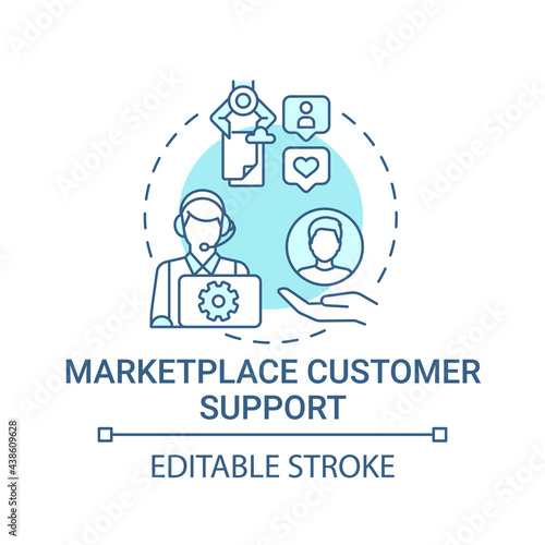 Marketplace customer support concept icon. Choice parameter abstract idea thin line illustration. Provide technical assistance. Good service. Vector isolated outline color drawing. Editable stroke