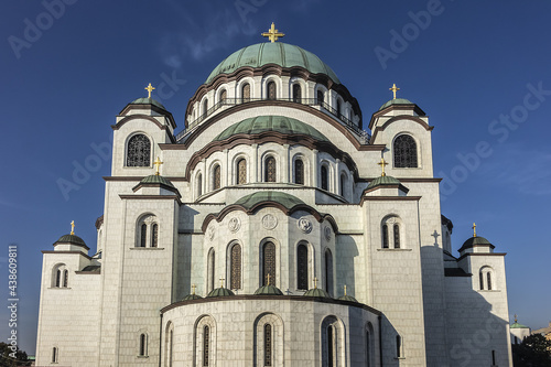 Detail of Church of Saint Sava ("The Temple of Saint Sava") - Serbian Orthodox church on Vracar plateau in Belgrade. Serbia. 