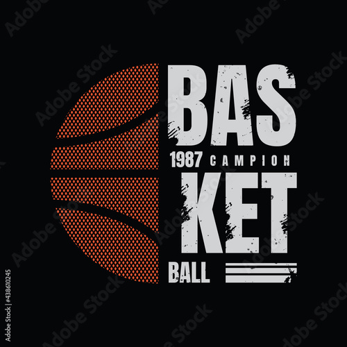 Basketball typography illustration, perfect for the design of t-shirts, shirts, hoodies, etc 