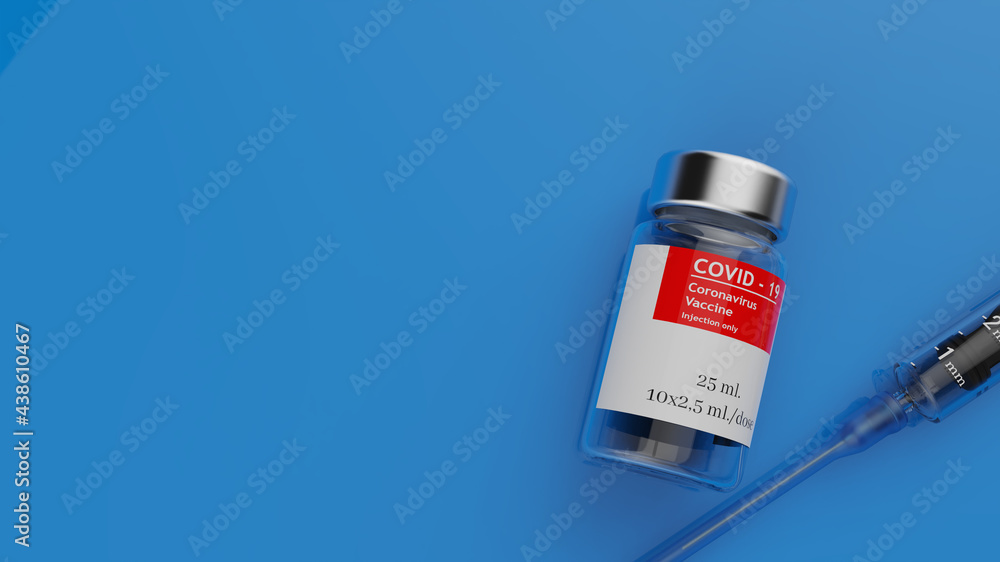 Coronavirus Vaccine bottle / Corona virus Vaccine concept with syringe injection. 3D illustration.
Coronavirus Vaccine bottle / Corona virus Vaccine concept with syringe injection. 3D illustration.