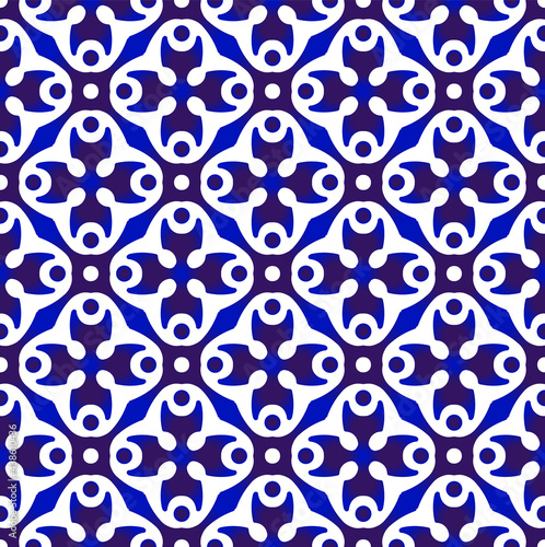 Porcelain seamless pattern blue and white