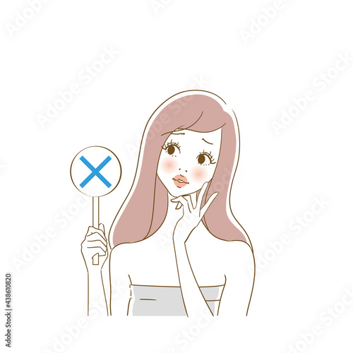美容広告用表情　ばつ