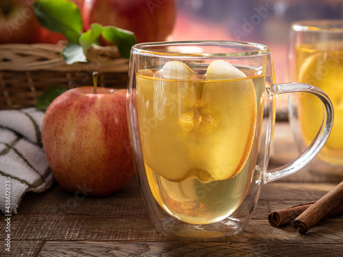 Glass of Apple Juice and Fresh Apples