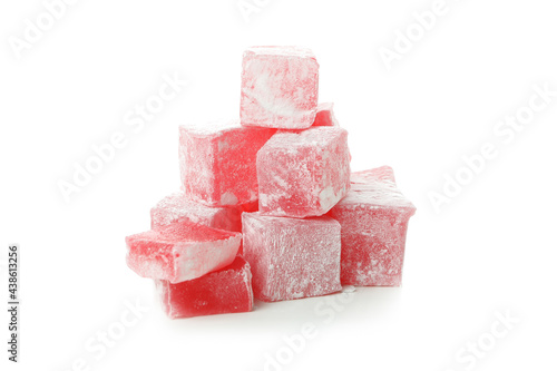 Delicious turkish delight isolated on white background