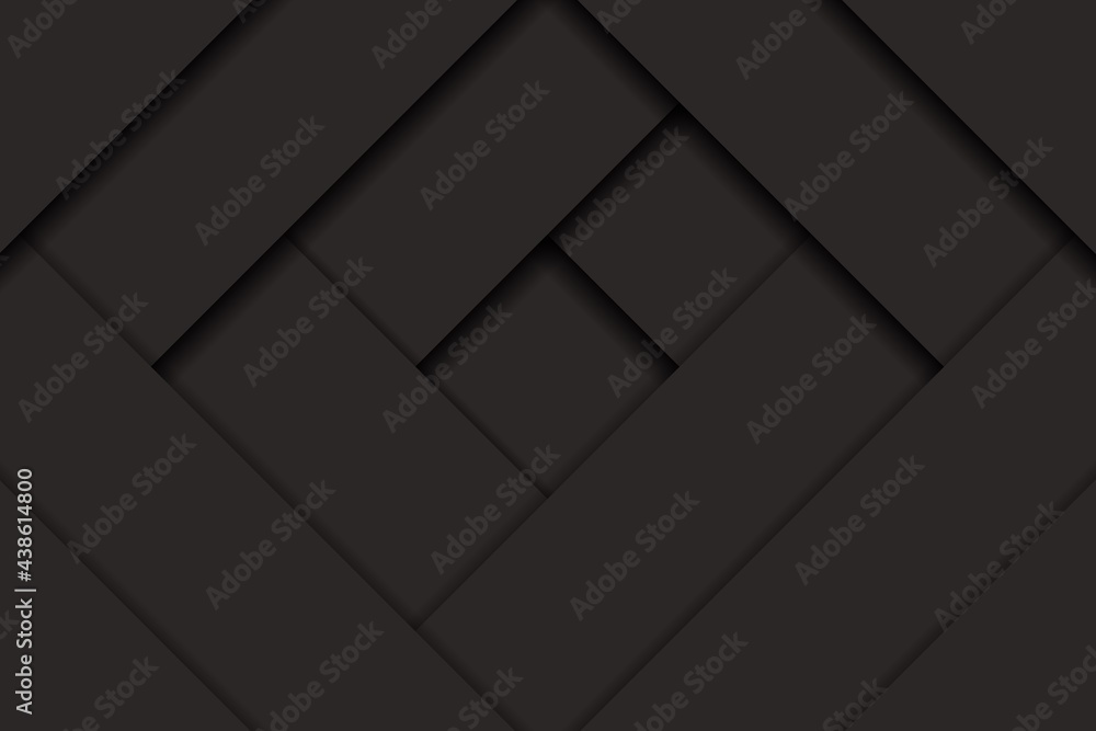Fototapeta premium Abstract dark background with paper cut out effect