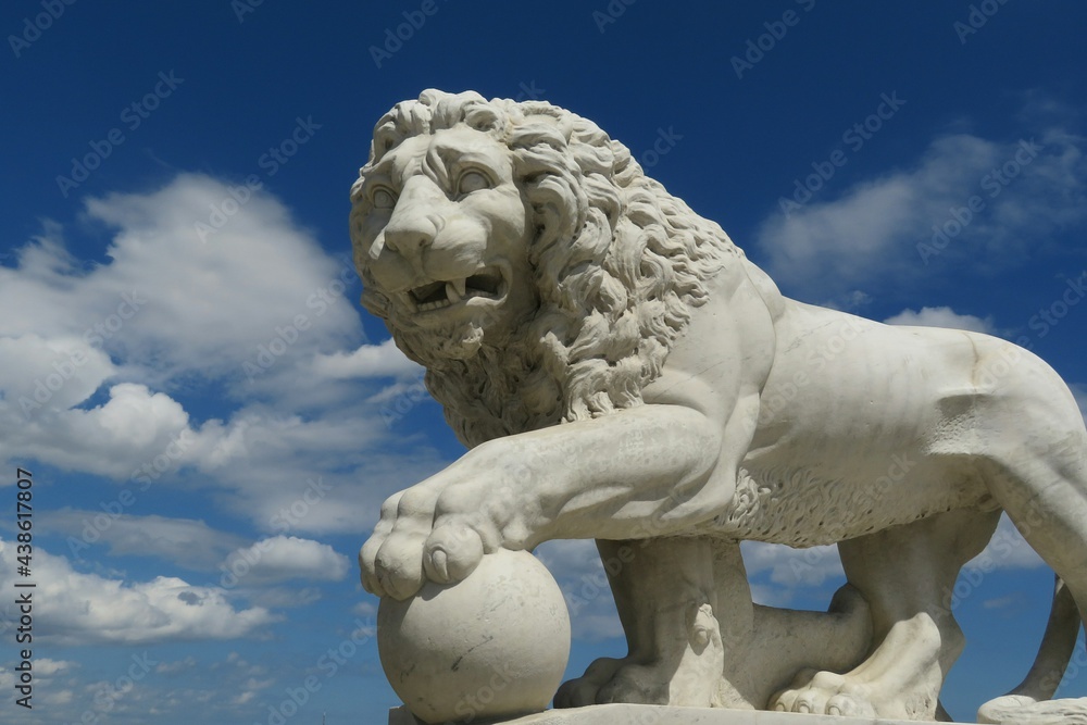Lion sculpture in the Old Town of St Augustine city in Florida