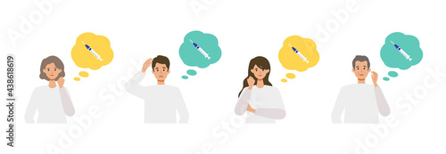 People thinking about vaccination. Concept for coronavirus vaccination.