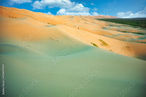 Sand waves in Khongoryn Els  the singing sands area  Gobi desert  Mongolia