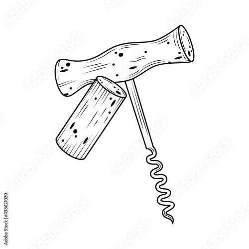 corkscrew and cork