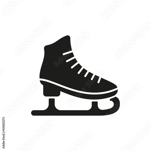 The skates icon for winter sports symbol, web and mobile design element.