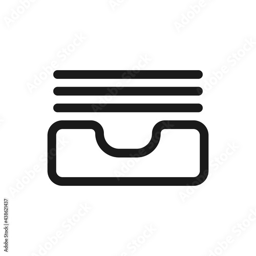 Inbox icon. Mailbox symbol in line style. Usage for web and mobile UI design.