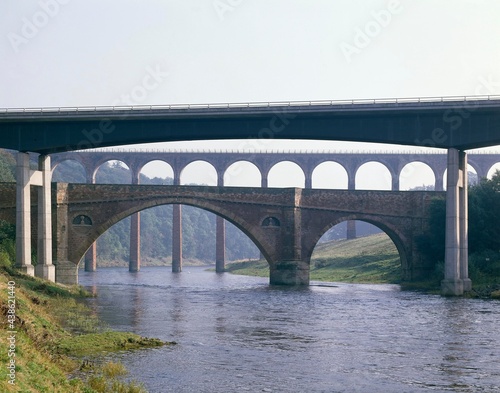great britain, scotland, tweed river, bridges, three, europe, waters, water, river, tweed, construction, architecture, constructions, bridge constructions, bridge architecture, different,  © VisualEyze