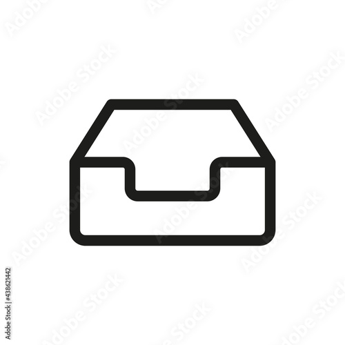 Inbox icon. Mailbox symbol in line style. Usage for web and mobile UI design.