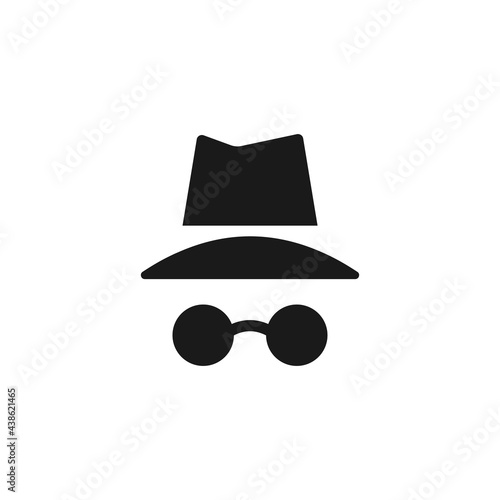 Incognito symbol icon. Anonymous browsing sign. Usage for website and mobile app design.