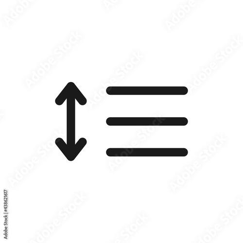 Text editor button, line spacing icon. Usage for web and mobile design.