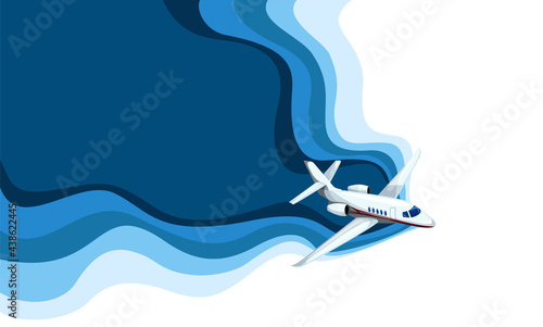 Vector images of an airplane leaving a trail in the sky and a place for an inscription. The concept of a person passing the path to achieve his goal in life. concept of psychology and thinking. EPS 10