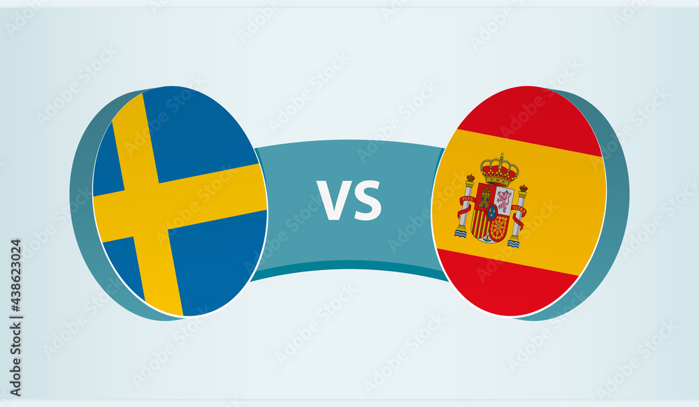 Sweden versus Spain, team sports competition concept. Sweden versus Spain, team sports competition concept.