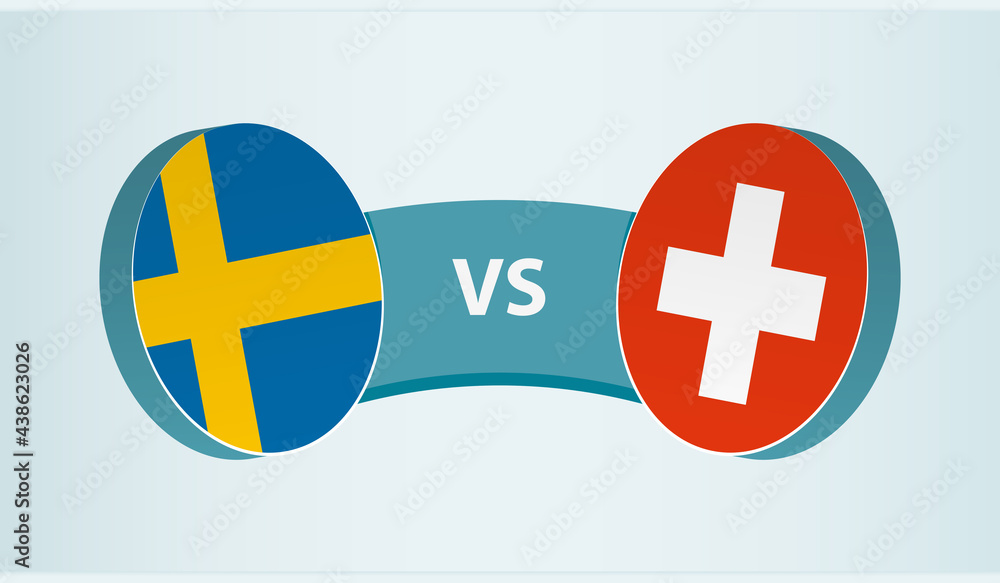 Sweden versus Switzerland, team sports competition concept. Sweden versus Switzerland, team sports competition concept.