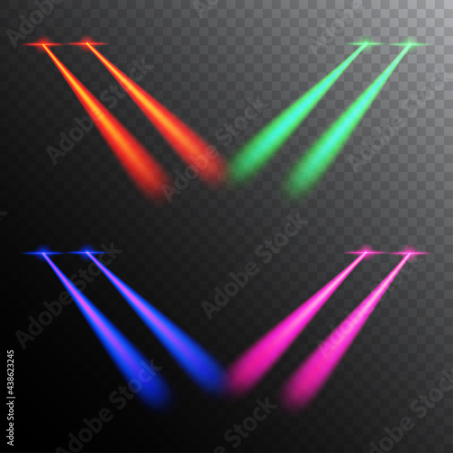 Laser eyes effect issolated on transparent background.
