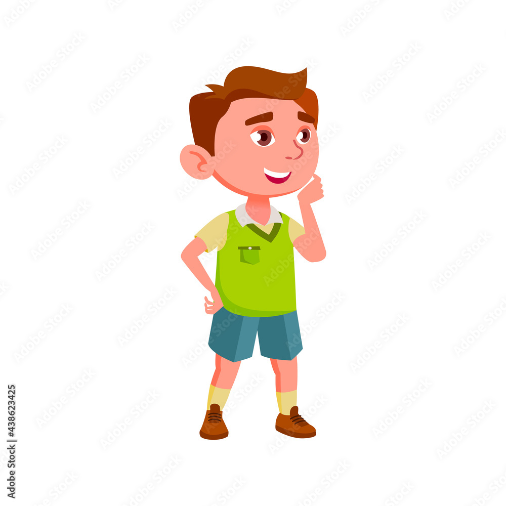 smiling boy look at tropical animal in zoo cartoon vector. smiling boy look at tropical animal in zoo character. isolated flat cartoon illustration