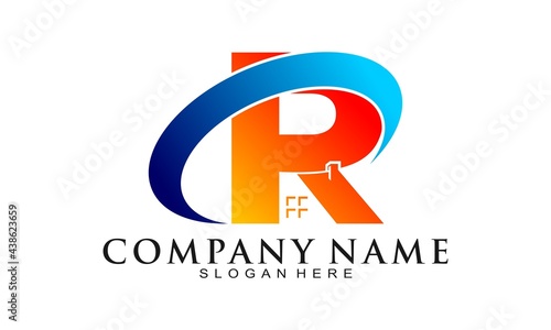 Free Download Letter R property with ring vector logo - GFXLoad