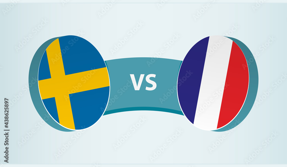 Sweden versus France, team sports competition concept. Sweden versus France, team sports competition concept.